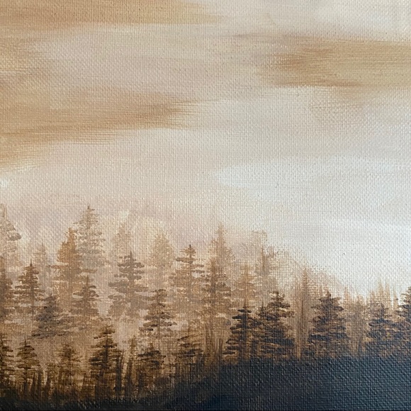 Sepia - Forest landscape acrylic painting - Picture 4 of 4